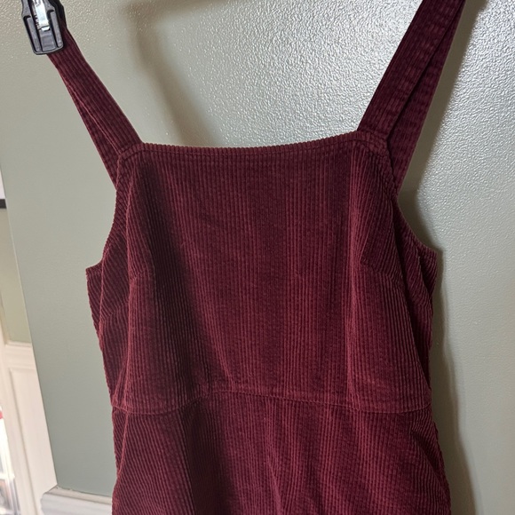 American Eagle Chic Burgundy Corduroy Dress Small - Picture 2 of 5